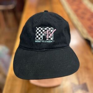 MTV Black Cap with Pink and White Logo